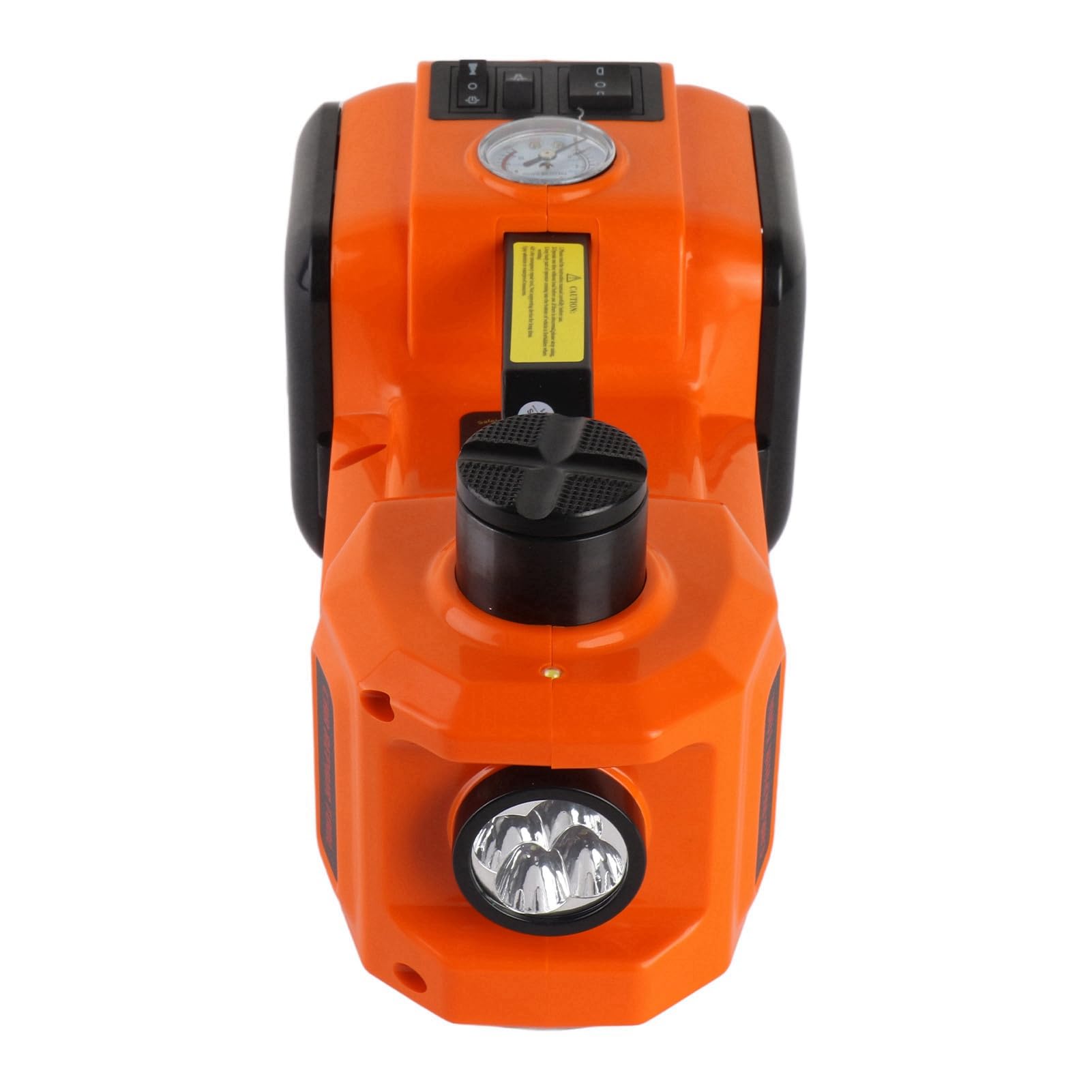 Gato Hidráulico Eléctrico 5 Toneladas, Kit Ruedas 12V con Maletín Plástico, Equipo Asistencia Carretera con Linterna LED, Rango Elevación 135-360mm