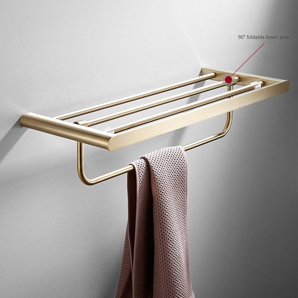 Cuarto De Baño Hardware Toalla Colgante del Estante Nórdica De Latón Cepillado De Acero Inoxidable 304 para Baño De Oro,Singletowelrack