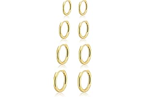 14K Small Huggie Gold Hoop Earrings for Women