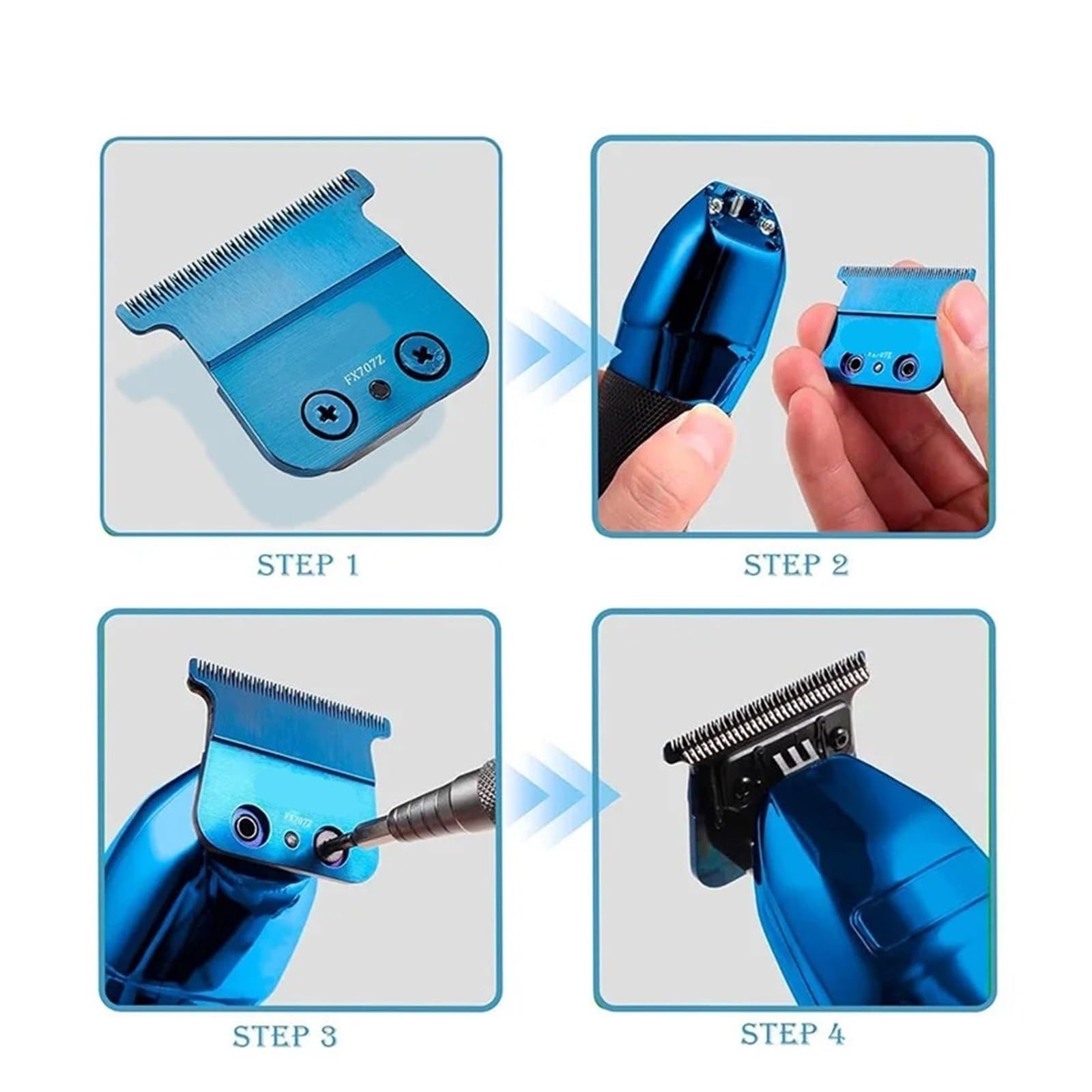 Lame Di Ricambio FX707Z, Compatibili Con BaBylissPRO, FX787 FX726 | Parti blu del tagliacapelli