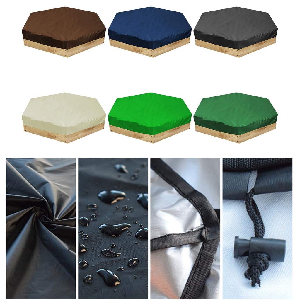 Caja de arena portátil para juguete de arena de bebé, resistente a la lluvia, hexagonal, para exteriores, para mal tiempo, arena de seguridad