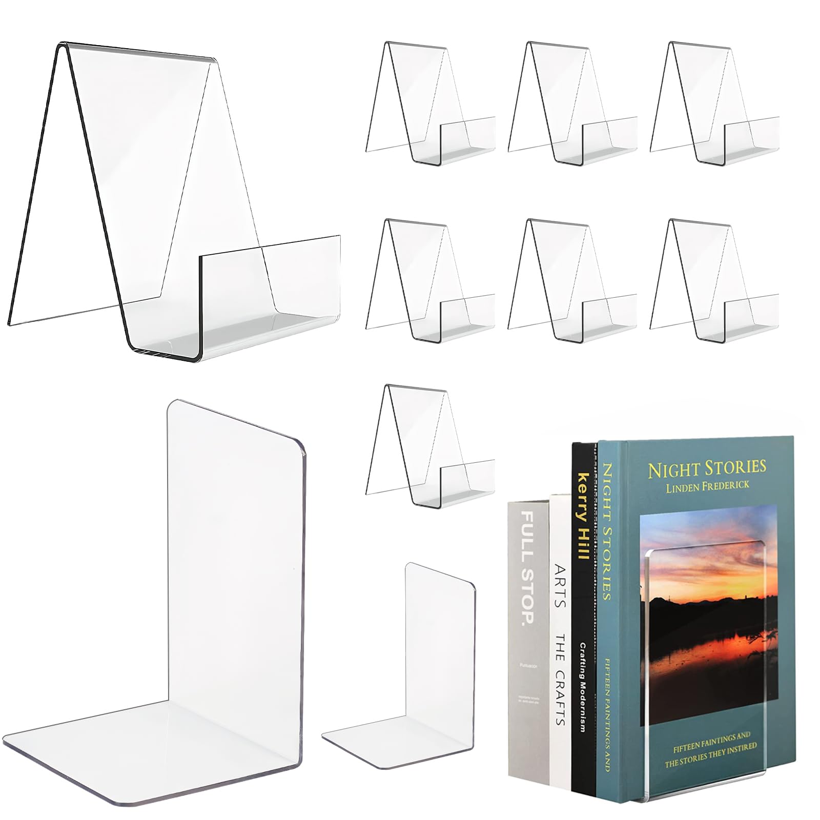 Fermalibri trasparenti in acrilico per esposizione libri fotografici
