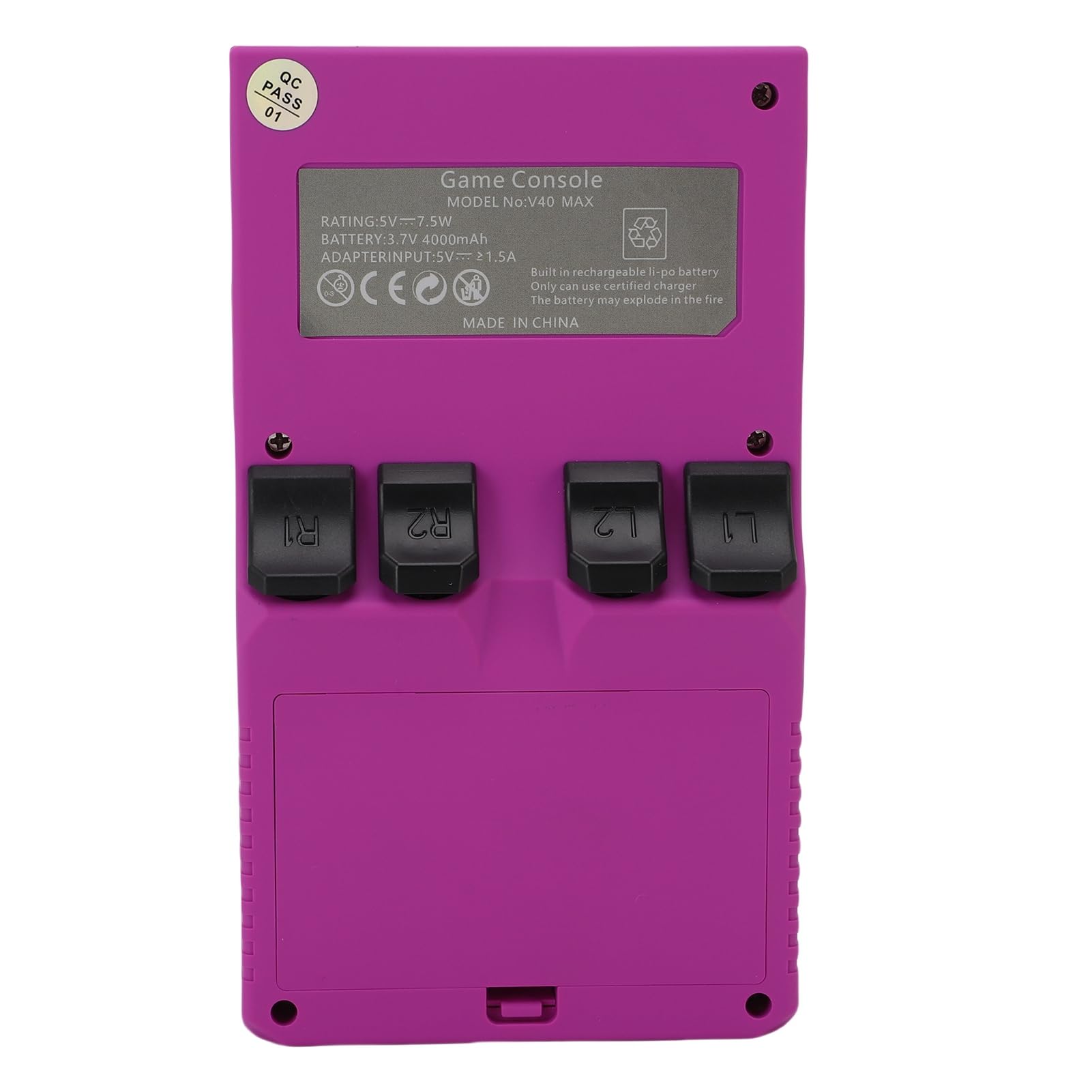 CCYLEZ Console di Gioco Portatile da 4 Pollici Console di Gioco retrò per Open Source Scheda di Memoria da 256 GB Schermo 720x720 Batteria da 4000 MAh Altoparlante da 8 W Portatile (PURPLE)