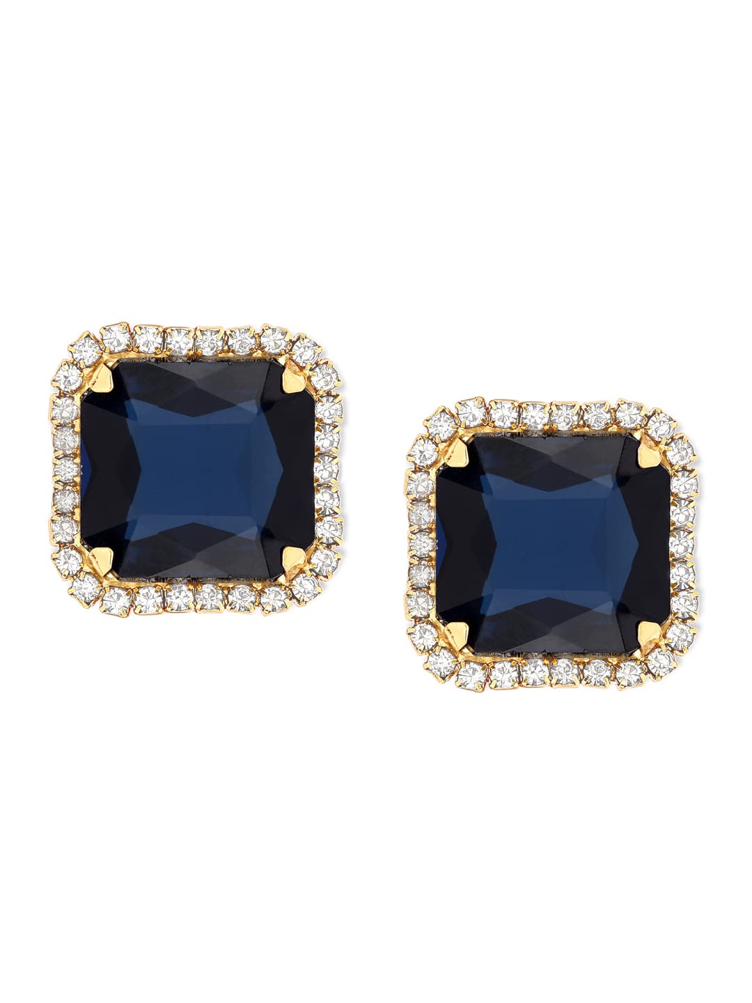 Zaveri Pearls Blue Stone & Diamonds Fusion Look Stud Earring For Women-ZPFK11418 (B09K5LVFCW) Amazon Price History, Amazon Price Tracker