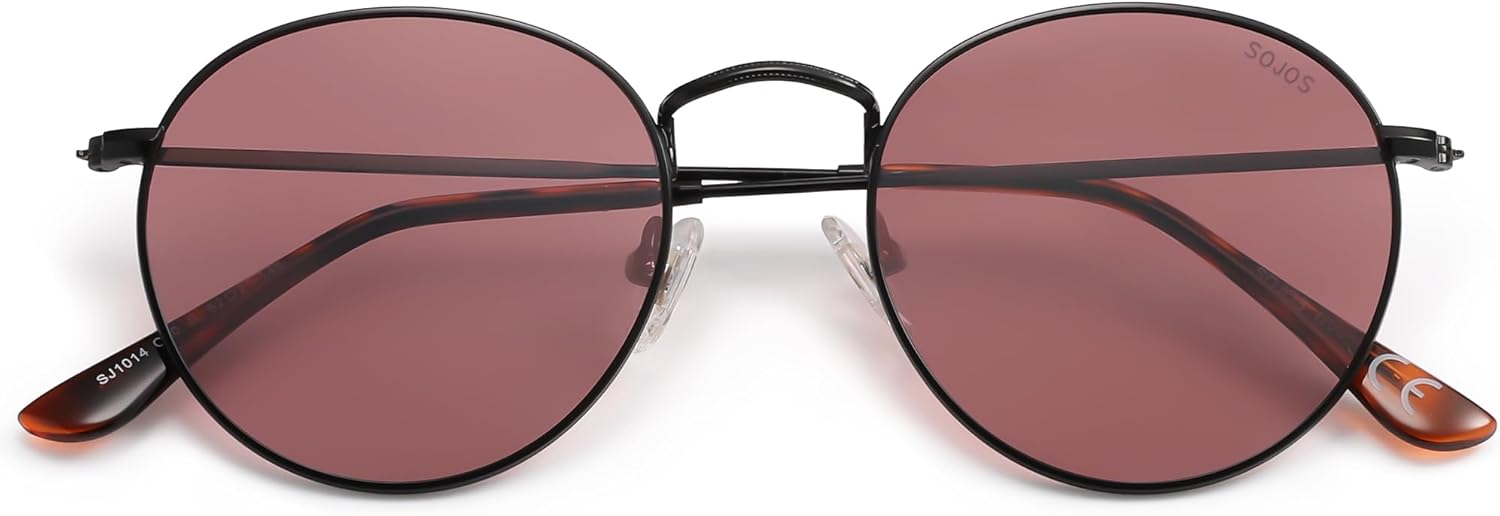 SOJOS Small Round Polarized Sunglasses for Women Men Classic Vintage Retro Shades UV400 SJ1014 - Image 3