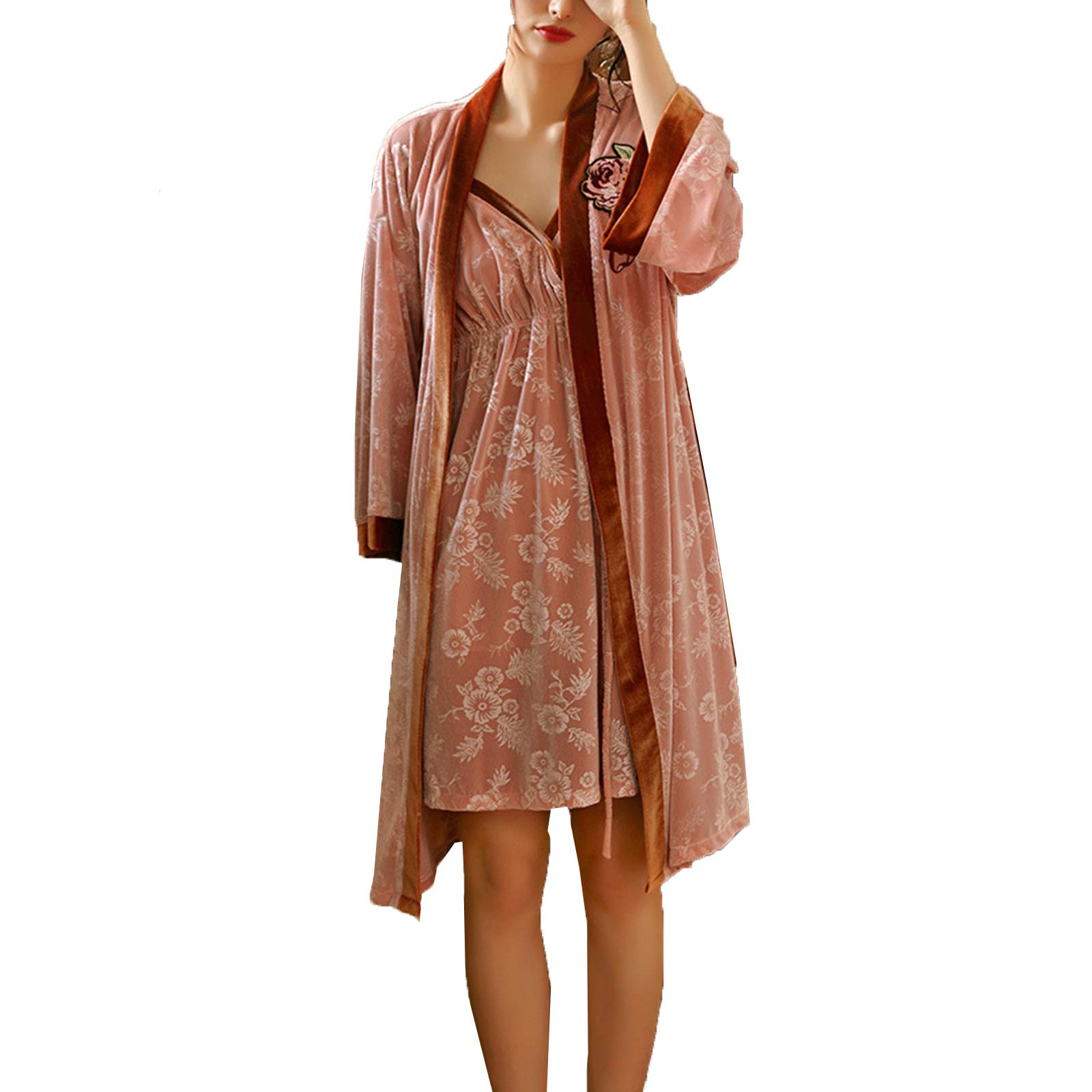 Pyjama en velours grand choix de taille 2XL ensemble de peignoir femmes chemise de nuit sexy