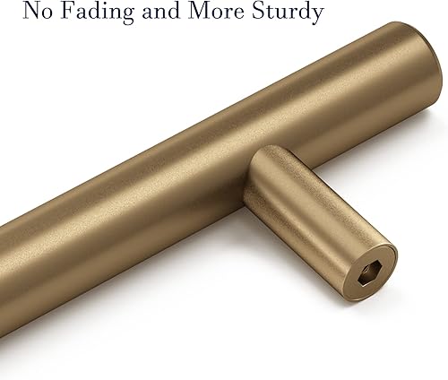 Miniatura 5 de Haliwu Paquete de 10 tiradores de gabinete, tiradores de gabinete de bronce champán, manijas de gabinete de latón antiguo de 5 pulgadas, manijas de