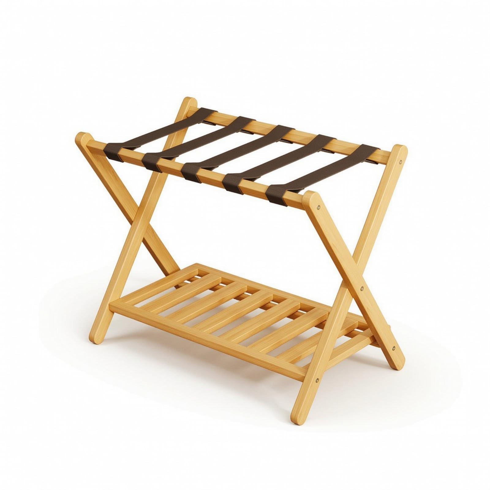 Portaequipajes Plegable Compacto Portaequipajes con Estante Ligero Organizador Equipaje para Huéspes, Viajeros, Color Original