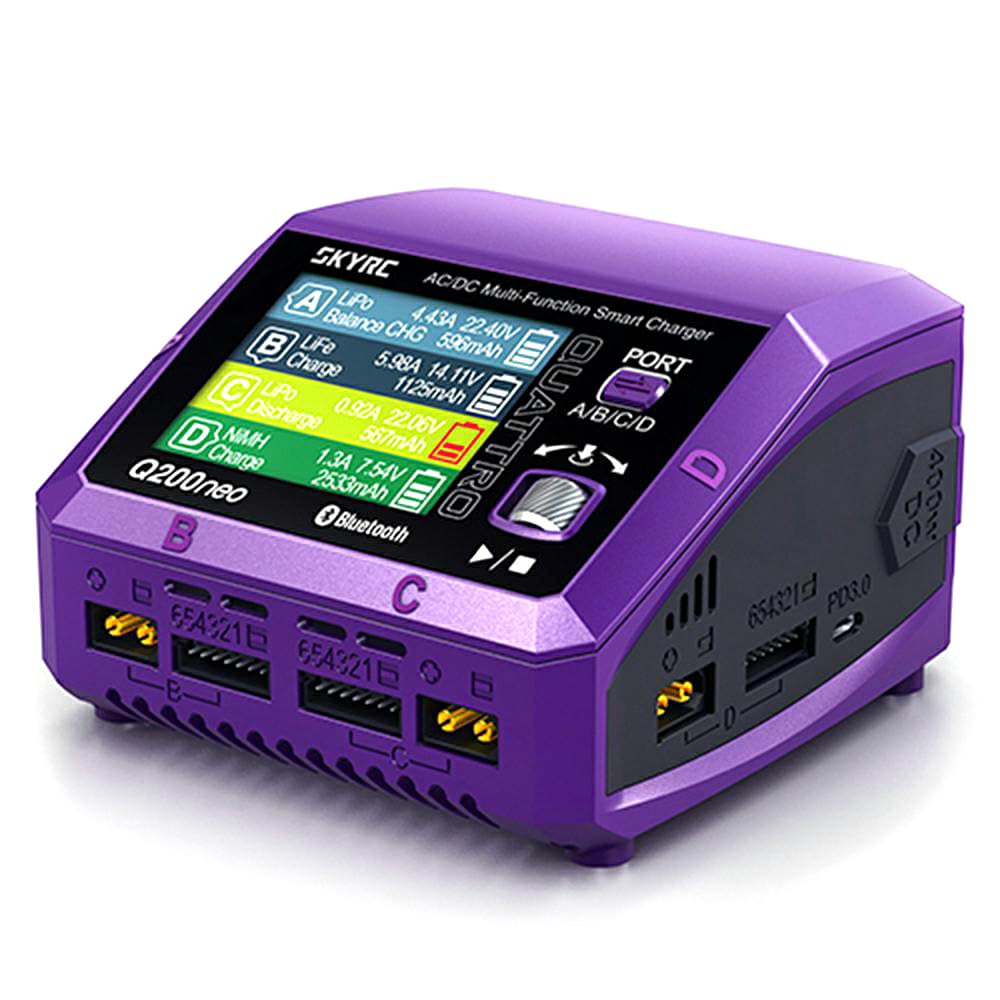 GoolRC Q200neo AC/DC Multi-Function Smart Charger, Lipo Battery Balance Charger Discharger AC 200W DC 400W 10A for 1-6S LiPo/Life/LiIon/LiHV, 2-15S NiMH/NiCd, 3S/6S/12S Pb Batteries