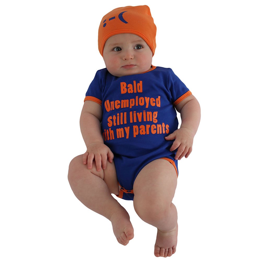 Sozo Baby-Boys Newborn Bald and Unemployed Bodysuit and Cap Set