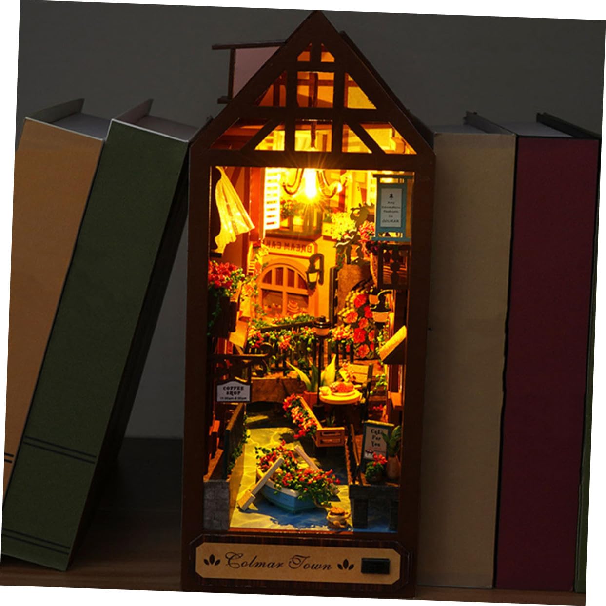 ERINGOGO Domek W Stylu Chaty DIY Model Z Drewna Miniaturowy Zestaw Do Budowy Miniaturowych Mebli Zestaw Do Budowy Miniaturowych Domków Z Drewna Kawa