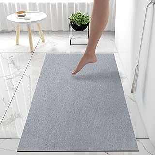 Bath Mats for Bathroom Non Slip, Diatomaceous Earth Bath Mat, Thin Bathroom Rugs Fit Under Door, Quick Dry Water Absorbent...