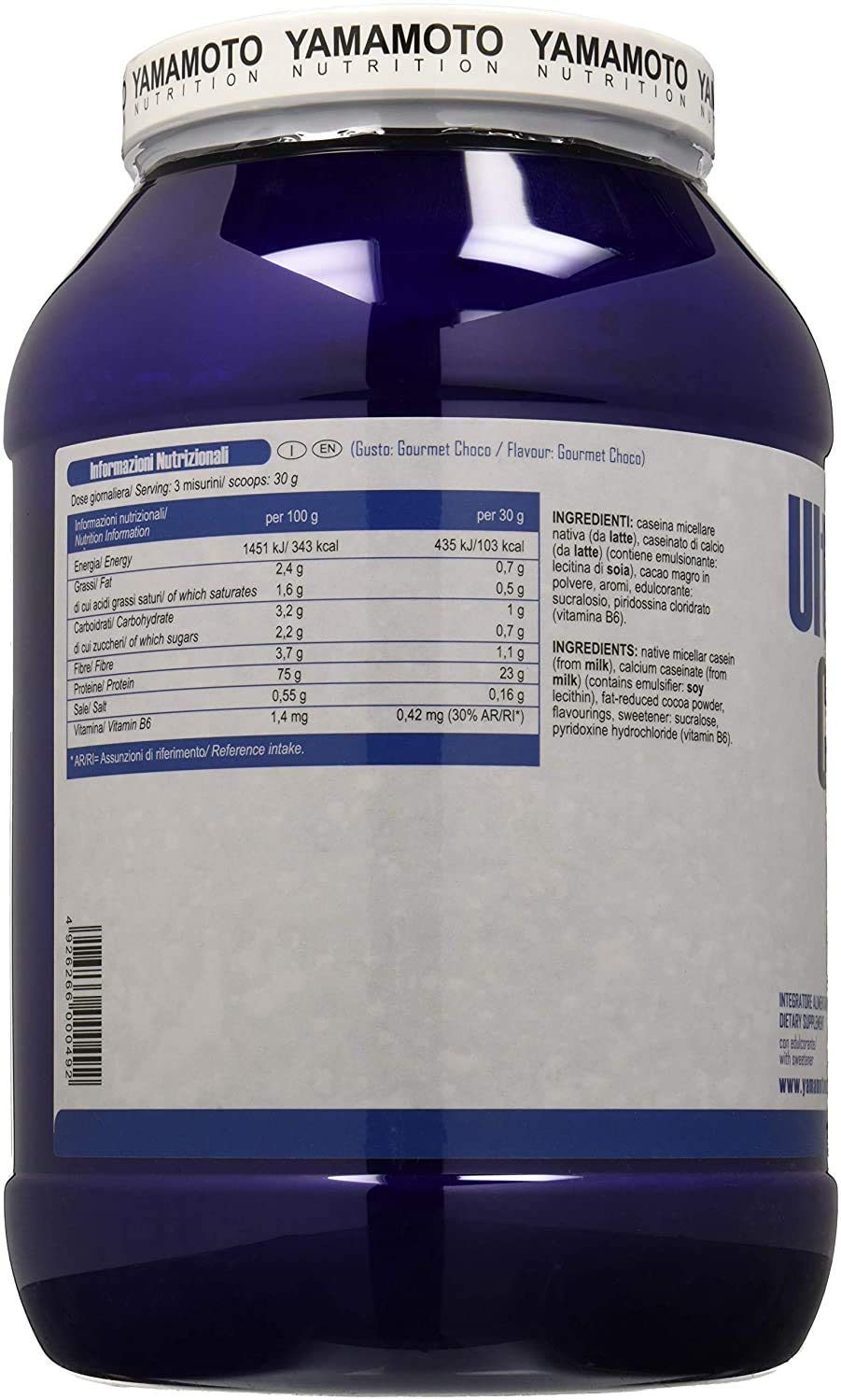 Yamamoto Nutrition Ultra Casein COMPLEX integratore a base di caseina del latte (Cioccolato, 2 kg + Shaker)