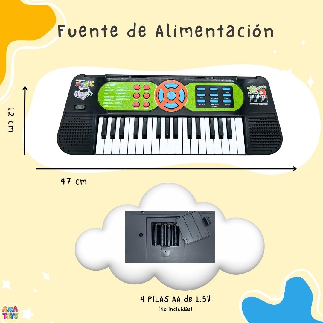 Teclado Piano Infantil - Microfono Portatil - Teclado Musical Infantil - Organo Electronico - Organo Juguete - Organo Electronico Infantil - Piano Electrico Niños - Niños Niña 3 4 5 6 7 Años