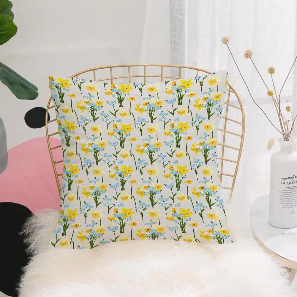 Hyosxw Soft Yellow Wildflower Vector Seamless Illus - A6 Cushion Cover,Throw Pillow Case Home Decorative For Living Room Bedroom Sofa Chair 18X18 Inch,Soft Yellow Wildflower Vector Seamless Illustration,Pillowcase 45X45cm