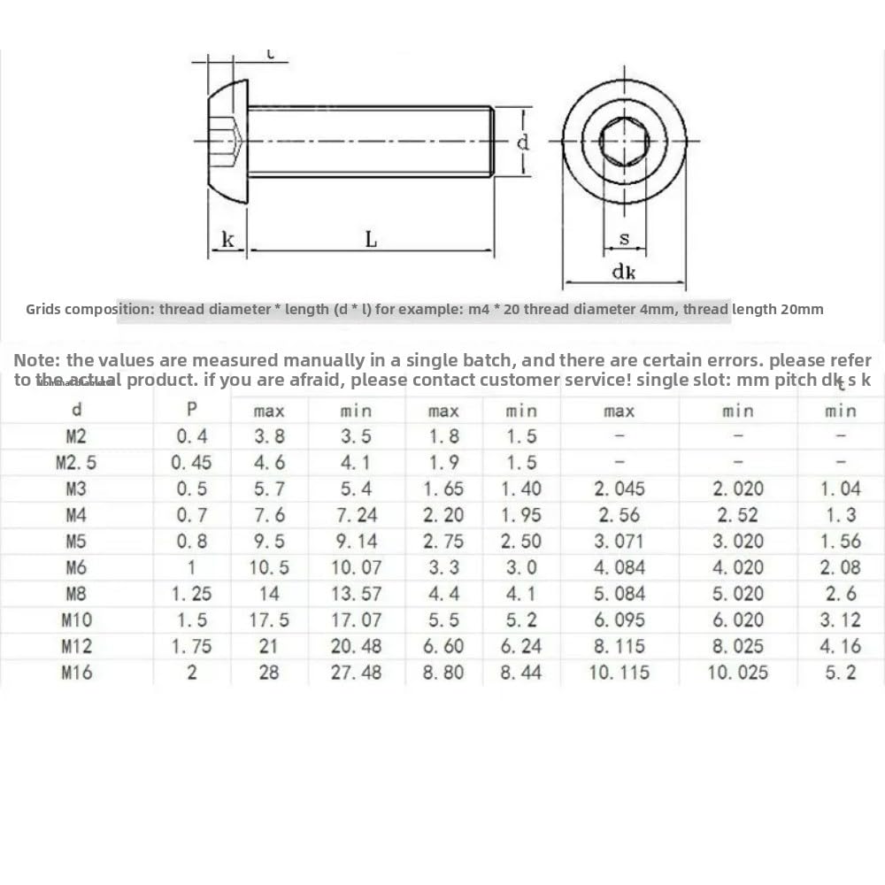Nickeled 10.9 Steel Hex Socket Bolts Button Head Screws M1.6 M2 M3 M4 M5 M6-M12 (5,M10 x 50mm)