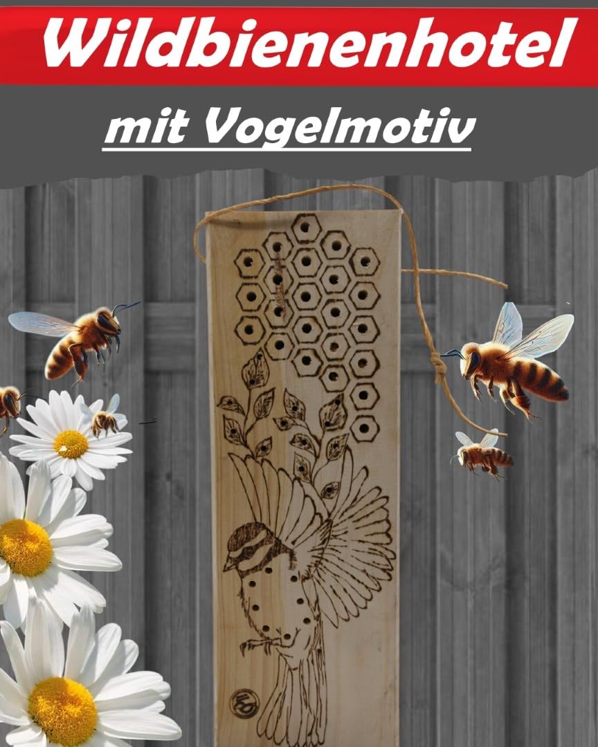 Anhaltiner Wildbienenhotel Motiv Vogel Insektenhotel Nisthilfe Insektenhaus
