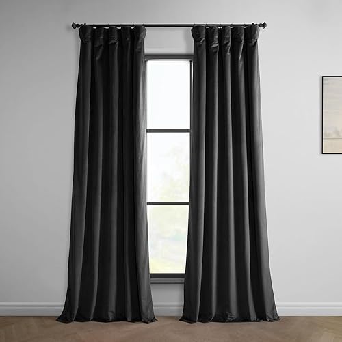 HPD Half Price Drapes Heritage - Cortinas de terciopelo afelpado de 108 pulgadas de largo para oscurecer habitación, 1 panel de 50 pulgadas de ancho