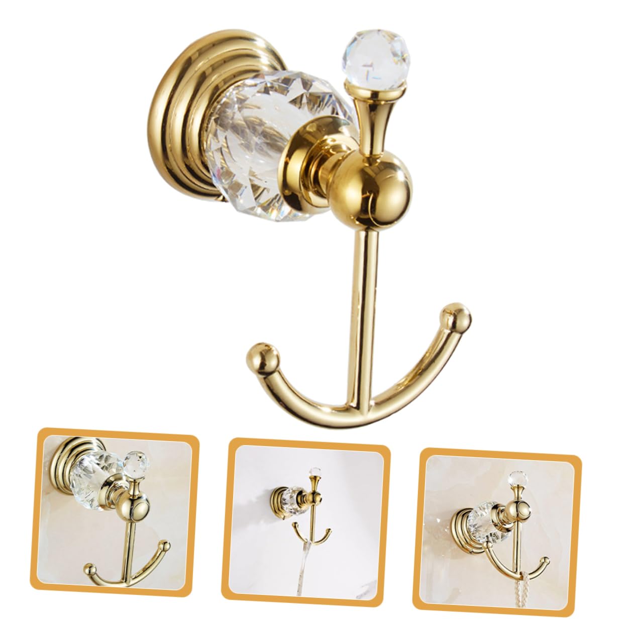 WOONEKY Gancho De Pared Para Toallas y Ropa Soporte Resistente De Inoxidable Para Baño y Cocina Accesorio Decorativo y Funcional Para Colgar Prendas y Toallas