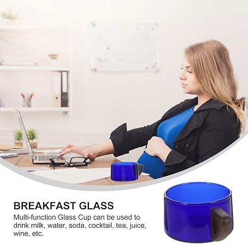 Miniatura 6 de Kichvoe Tazas de café de vidrio transparente Taza de café de vidrio transparente Vaso de agua de gran capacidad con mango de madera, taza de