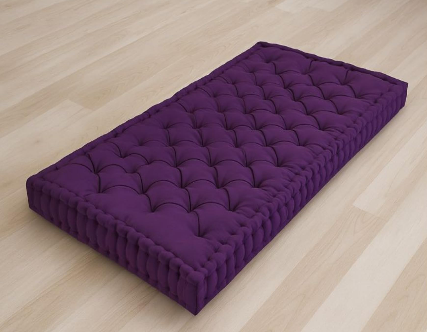 Foldable Cotton Floor Mattress | 4inch Thick Tufted Cushion | Guest Bed Sleeping Mat-image-45