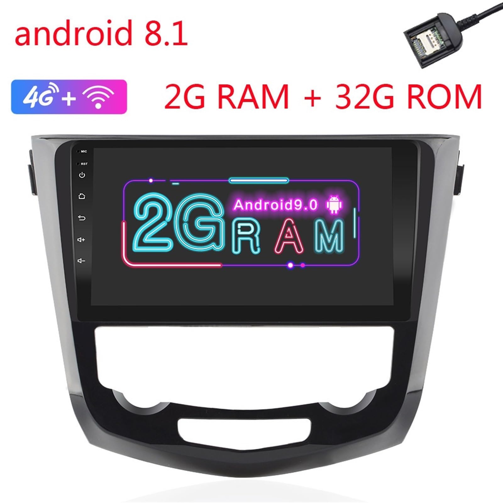 2G RAM Android 9.0 samochodowy odtwarzacz multimedialny DVD, dla X-TRAIL, Xtrail, T32, Qashqai, 2014 2015 2016 2017 Radio samochodowe nawigacja GPS