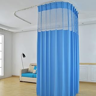 TTZ Hospital Curtain with Flat Hooks for Hospital Medical Clinic SPA Lab Cubicle Curtain Divider Privacy Screen (Color : Dark Blue, Size : 1*(9ft Wide x8ft Tall))