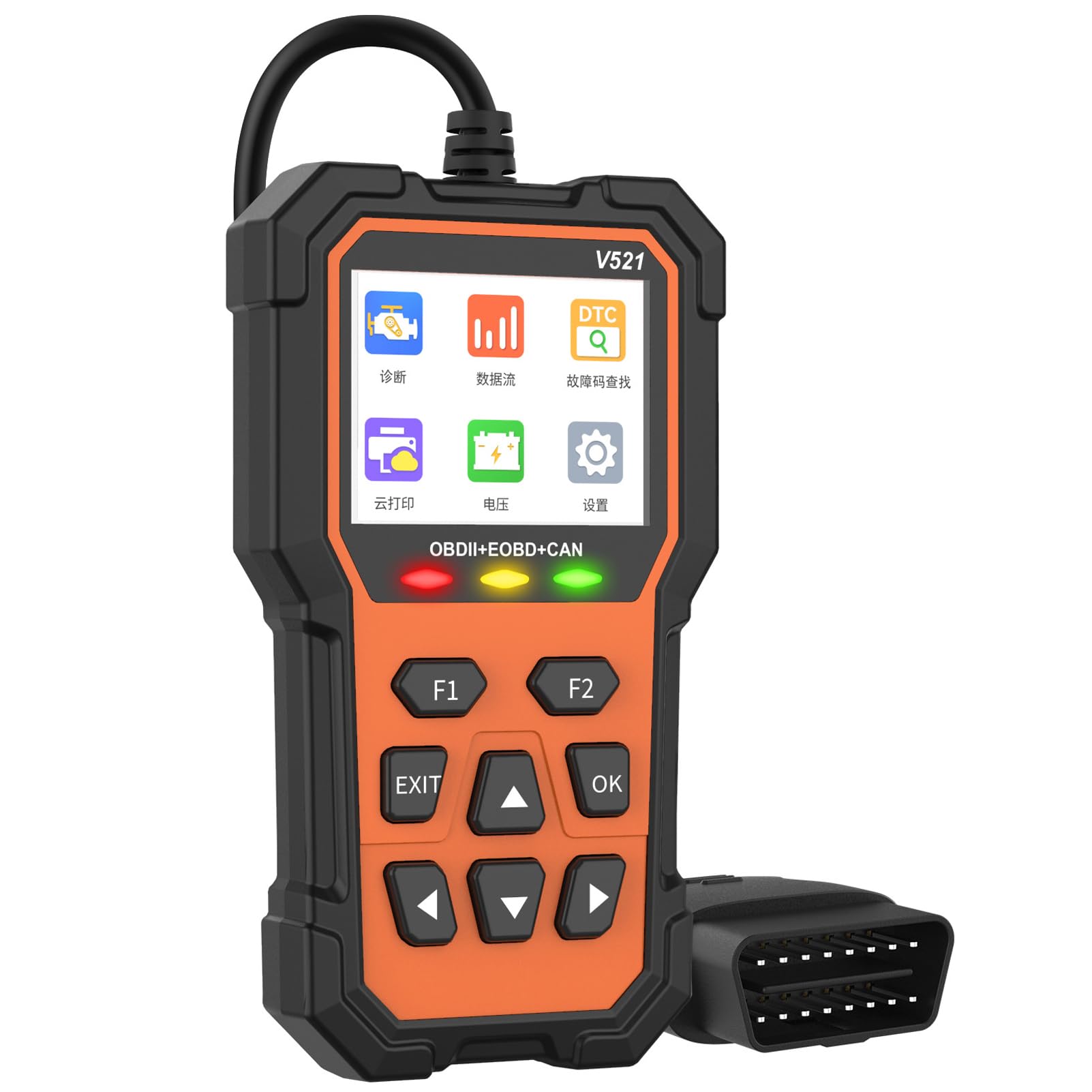Samochodowy Skaner Obd2, Czytnik Kodów Usterek Samochodu V521 Z Gotowością I/m, Tryb 6 I 8 - Samochód, Skaner Diagnostyczny Obdii, Akcesoria Do Czytników Kodów, Test Evap Dla Wszystkich Samochodów