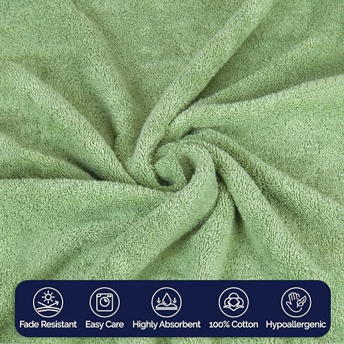 Drap de bain grand format pour adulte en coton turc vert sauge style spa - 6