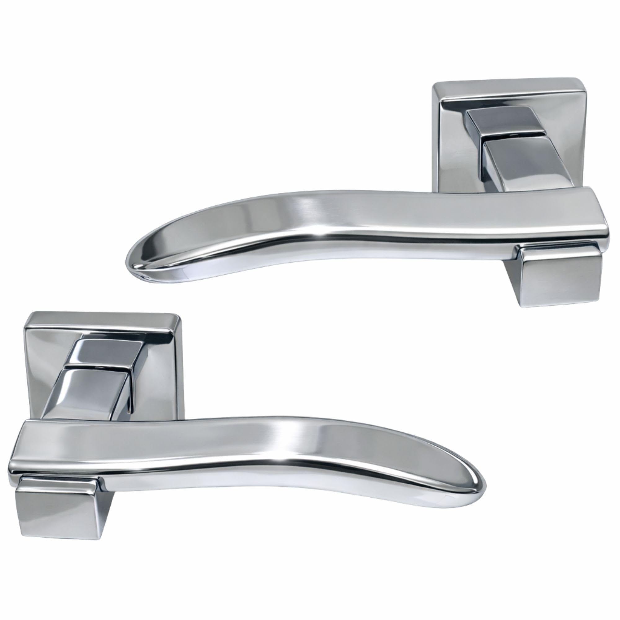 UAP Limited Uap Ava Polished Chrome Internal Door Handles Pair- Premium Range Zinc Lever Design from B&Q