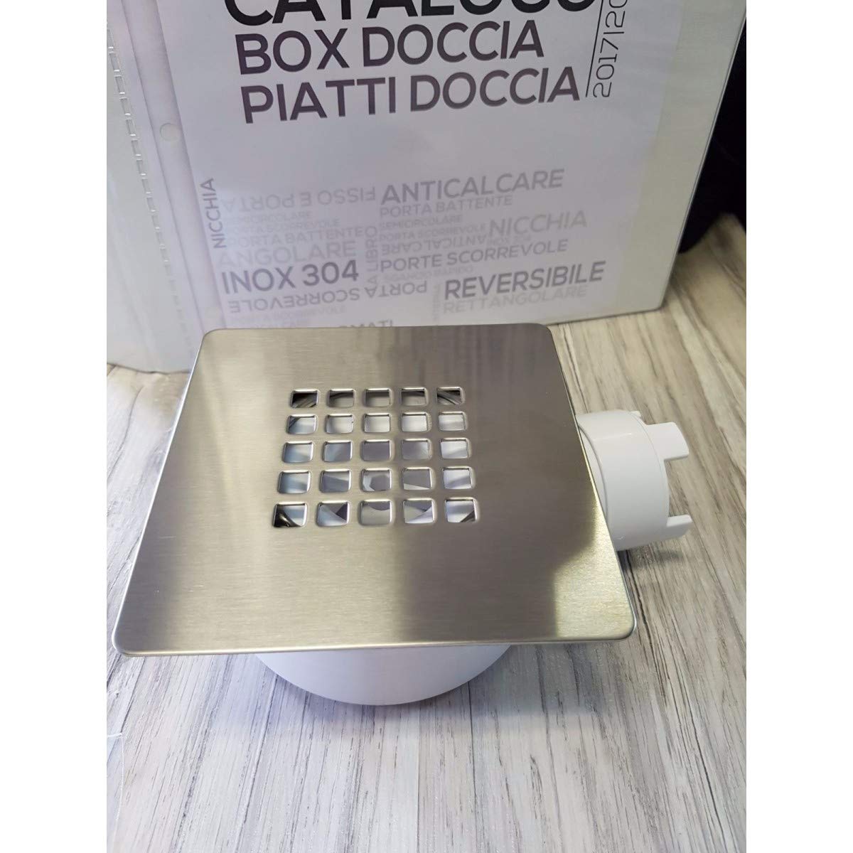 OLIMPO DOCCE - Piatto doccia bianco in marmoresina con griglia inox e Piletta Gratis - STAR PLUS - 80x150