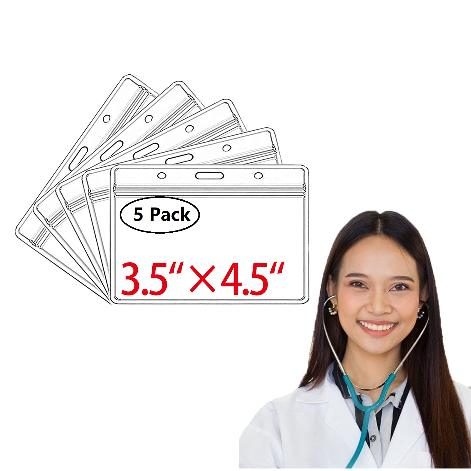 Buy 5 Pack CDC New Medicare Card Protector Waterproof 4x3 Horizontal