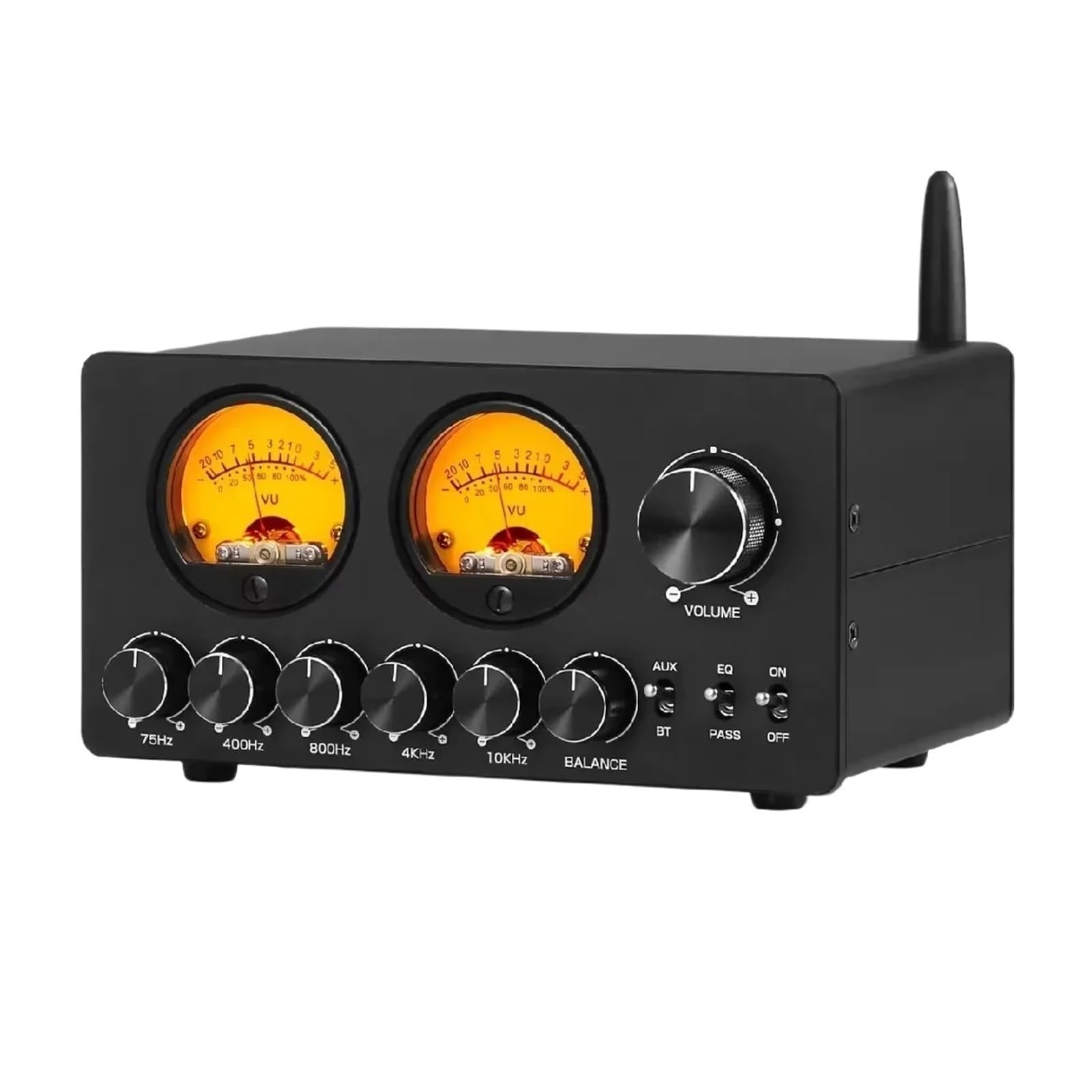 EQ5 PRO Mini 5-Band EQ preamplifier Stereo Equalizer Home Desktop Audio Processor with VU Meter