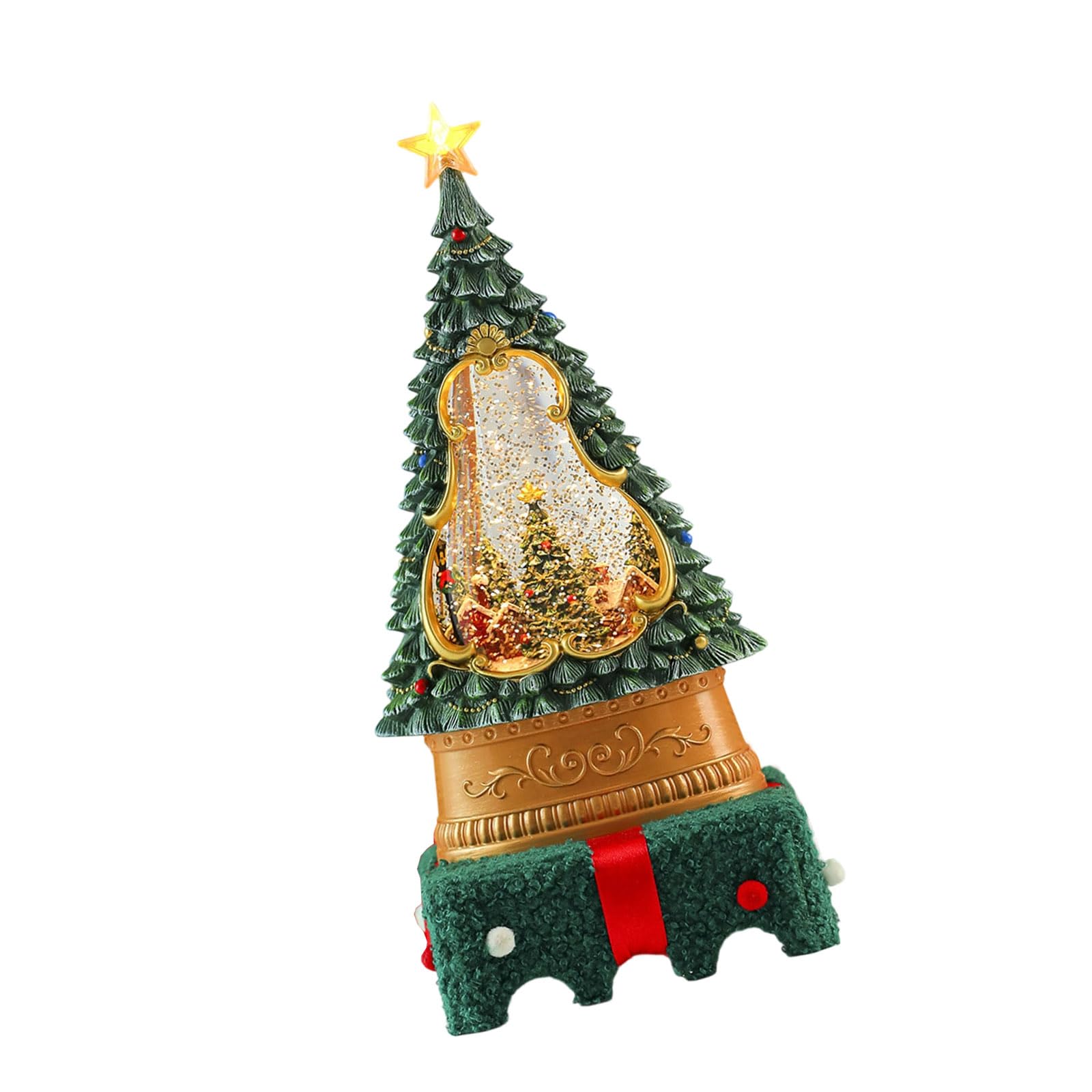 Buxuaaaa Globes Light Up Musical Centerpieces with Realistic Snowfalls Motion for Holiday Tabletop Display Ornament LED Musical Snow Decoration Dynamic Snowfall Party Decoration