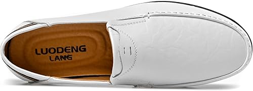 Miniatura 4 de Mocasines de cuero genuino de primera calidad para hombre, zapatos casuales sin cordones para conducir, mocasines para hombre, ligeros y