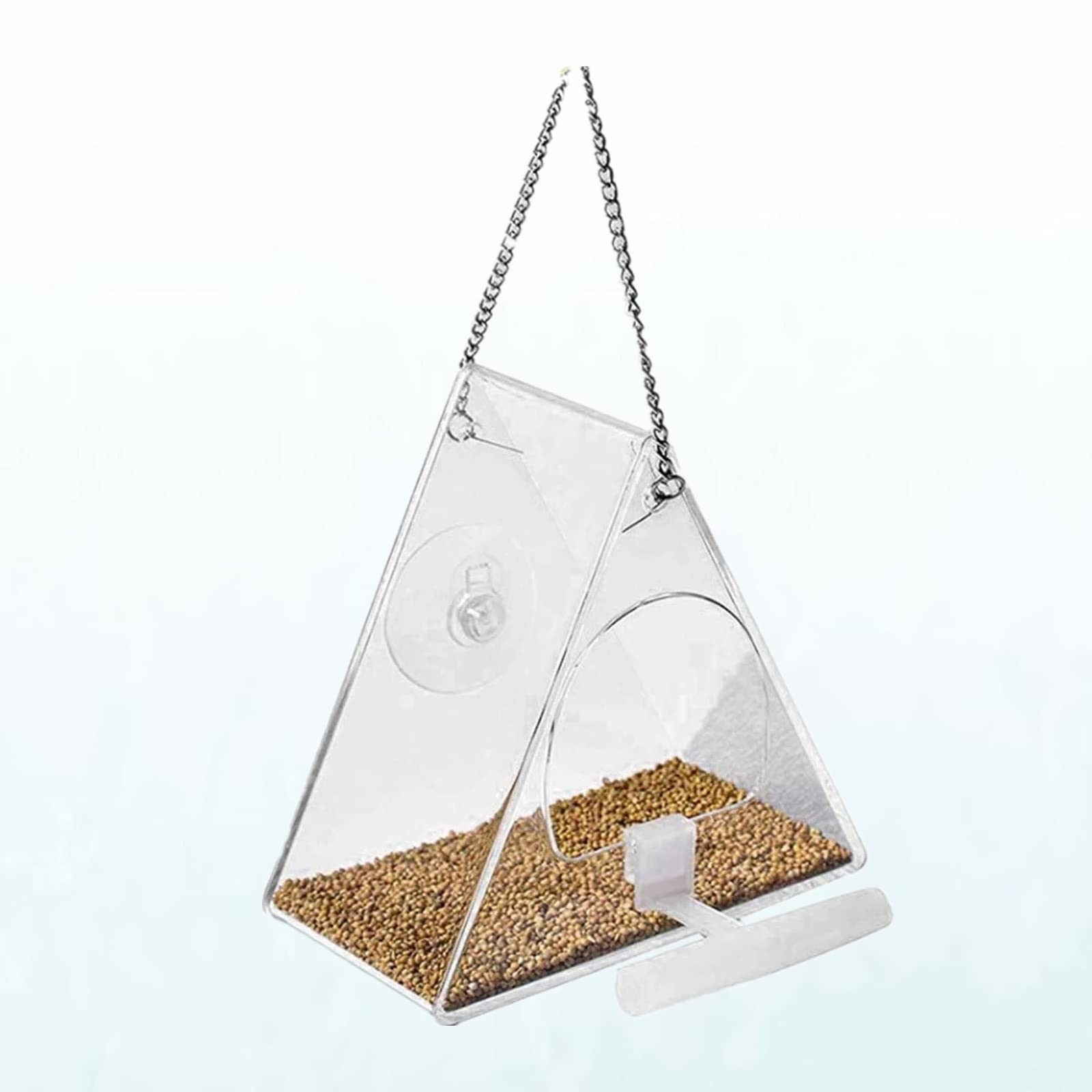 Panhuiwen Rat Proof Bird Feeders With Strong Suction Cups Clear Squirrel Proof Bird Feeders Hanging Bird Feeder Station