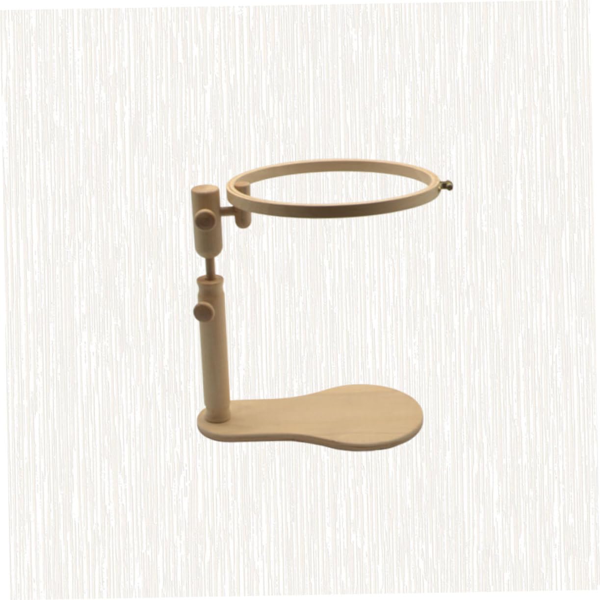NUOBESTY Bastidor de Bordado de Madera de Haya Ajustable y Giratorio | 1 Juego, 24cm, Soporte, Rotación 360° para Acceso Trasero, Adecuado para Niños y Bordado DIY