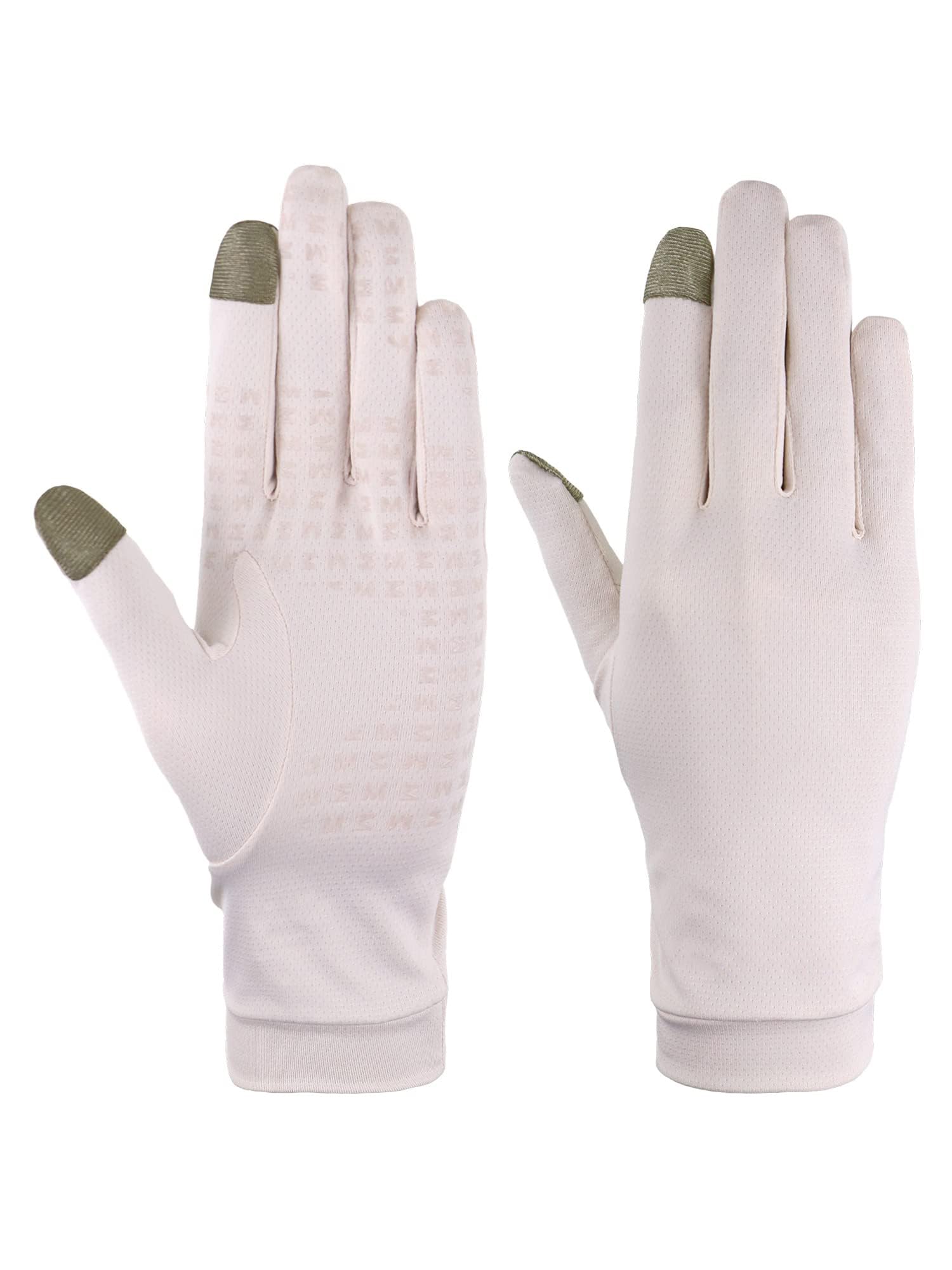 Guanti di protezione solare UPF 50+, da donna, per touchscreen, per attività all'aperto, guida, ciclismo, pesca, escursionismo (rosa, taglia L)