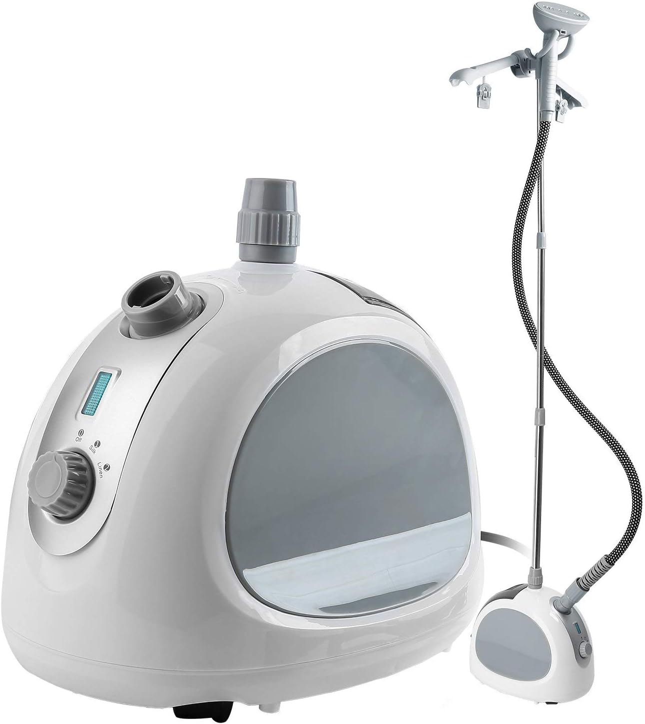 SS89 Garment Color Random Standing Heavy Duty Hanging Fabric Vertical Steamer for Clothes Full Size with Hanger, SS89-5, Grey