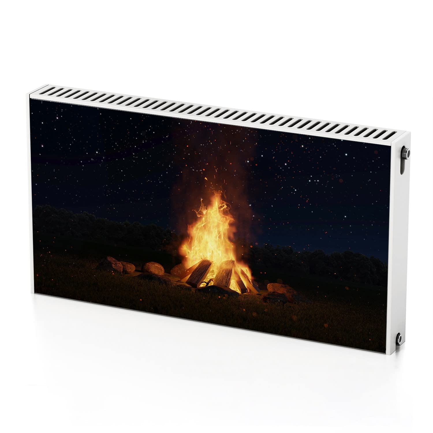 Aimant de radiateur 110x60 cm feu de camp pour salon chaleureux