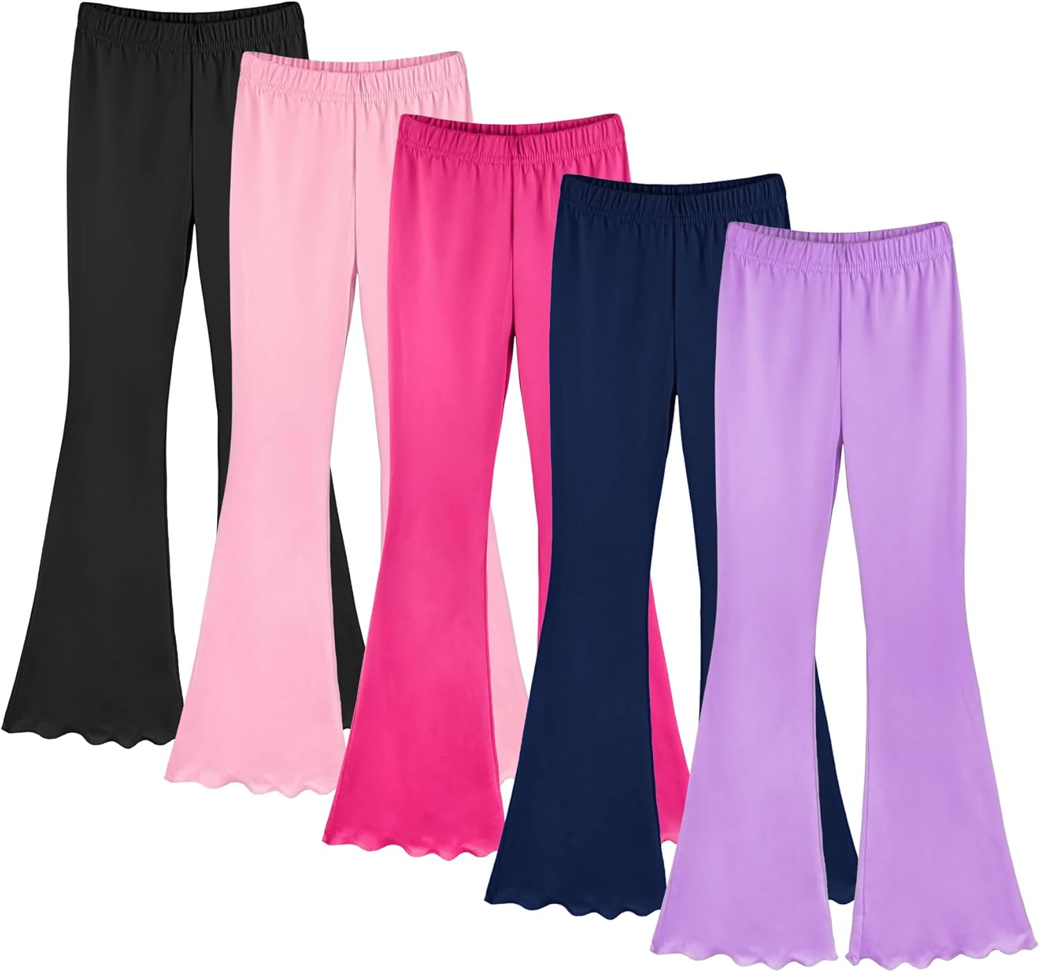 slaixiu Girls Flare Leggings, Mid Waisted Bell Bottom Yoga Pants for Kids & Teen