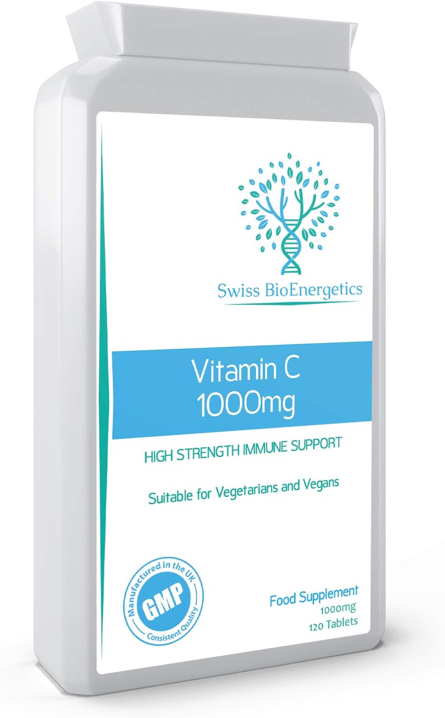 Vitamin C 1000mg 120 Tablets – High Strength Immune Support contributes to The Reduction of Tiredness and Fatigue and to Normal Energy yielding Metabolism. – Exclusively Manufactured in The UK