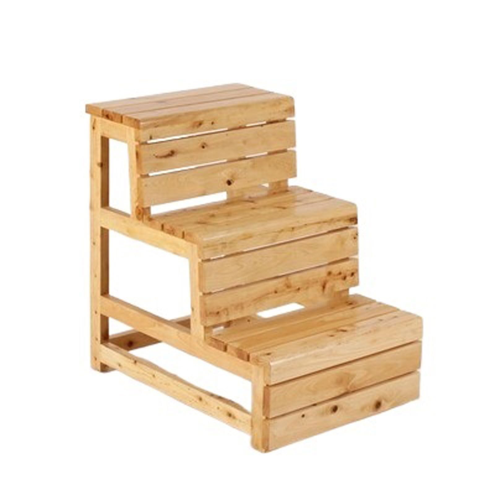 Banc d'escalade adapté en bois massif à triple niveau