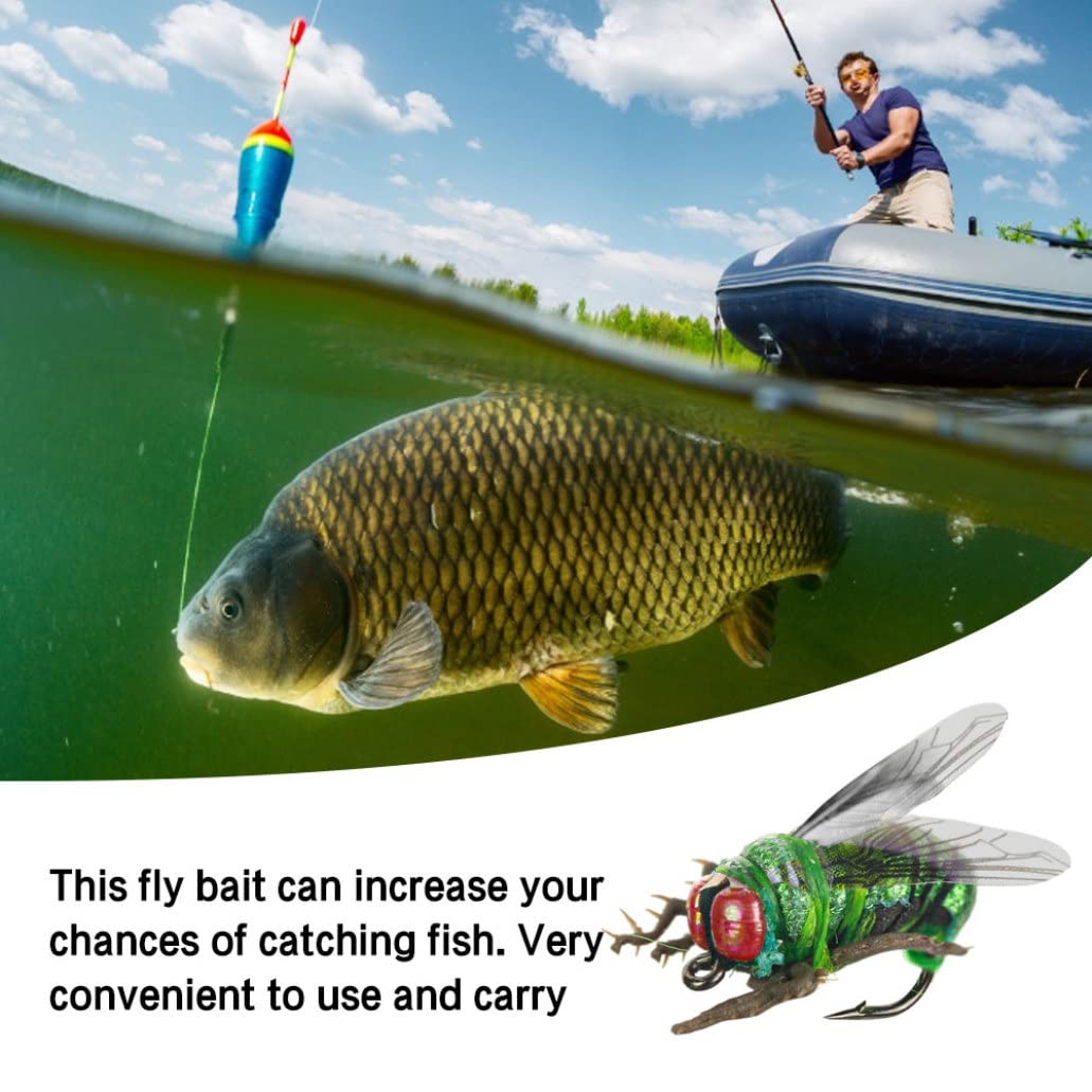Fly Fishing Dry Flies Realistic Bug Baits Artificial Nymph Scud Lures 2PCS Realistic Flies TerrestrialFly Fishing Dry FliesDry Wet Nymph Free Clip TerrestrialFly L