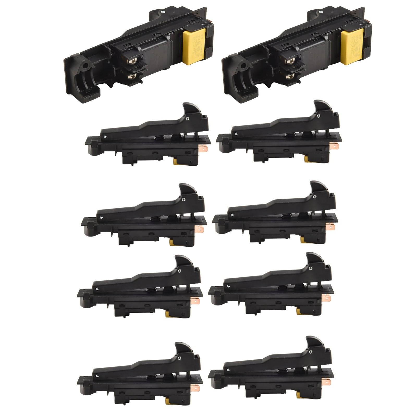 Estándar de seguridad profesional, construcción termoplástica reforzada, diseño compacto, interruptor de amoladora angular de 127 x 31 mm para G18SE3, 5/10 unidades, interruptor para 180