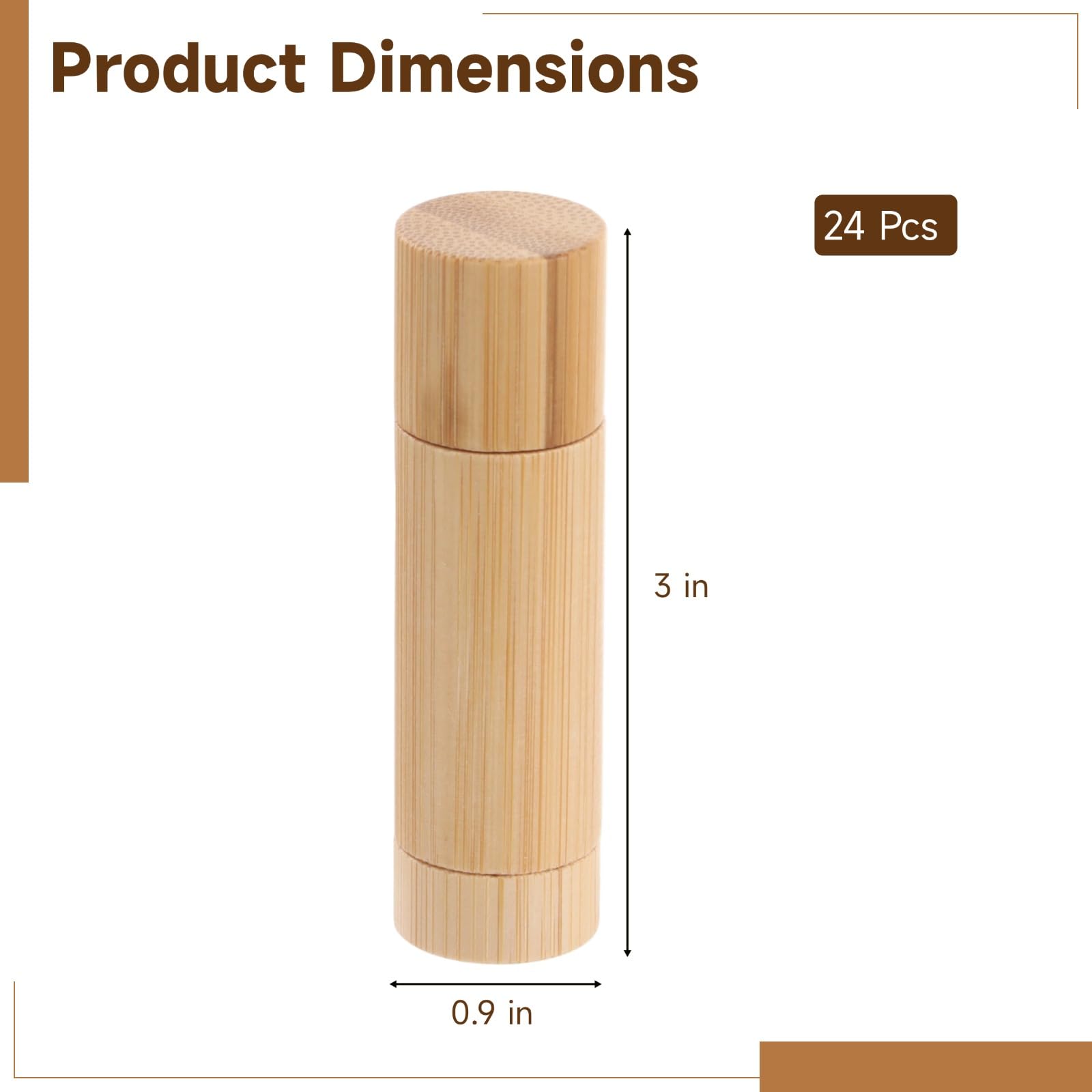 24 Stück DIY Holz Lippenbalsam Tuben Leere 5g Lippenbalsam Behälter Naturholz Lippenstift Tuben mit drehbarem Innenkern für Lippenstift Deodorant Festes Parfüm 7,6 x 2,3 cm