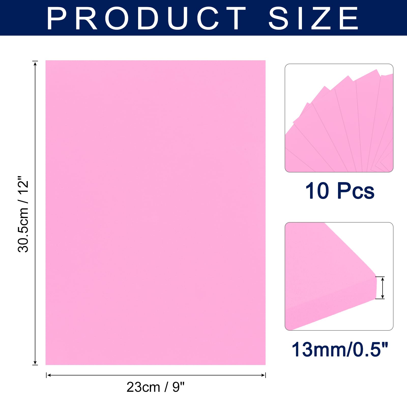 QUARKZMAN Láminas de Espuma para Manualidades de 12x9 Pulgadas 13mm Eva Papel de Espuma para Manualidades Proyectos de Manualidades DIY Cosplay Modelado, Rojo Rosa, 10 Láminas