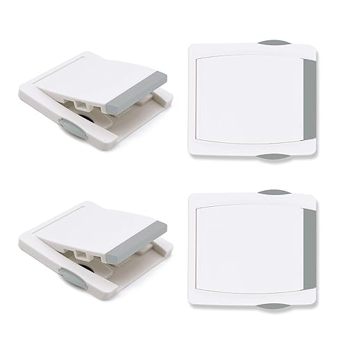 Goodv Cerradura de puerta corrediza para ventana a prueba de niños, 4 paquetes grises (apto para espacios de trabajo de más de 0.42 pulgadas y menos