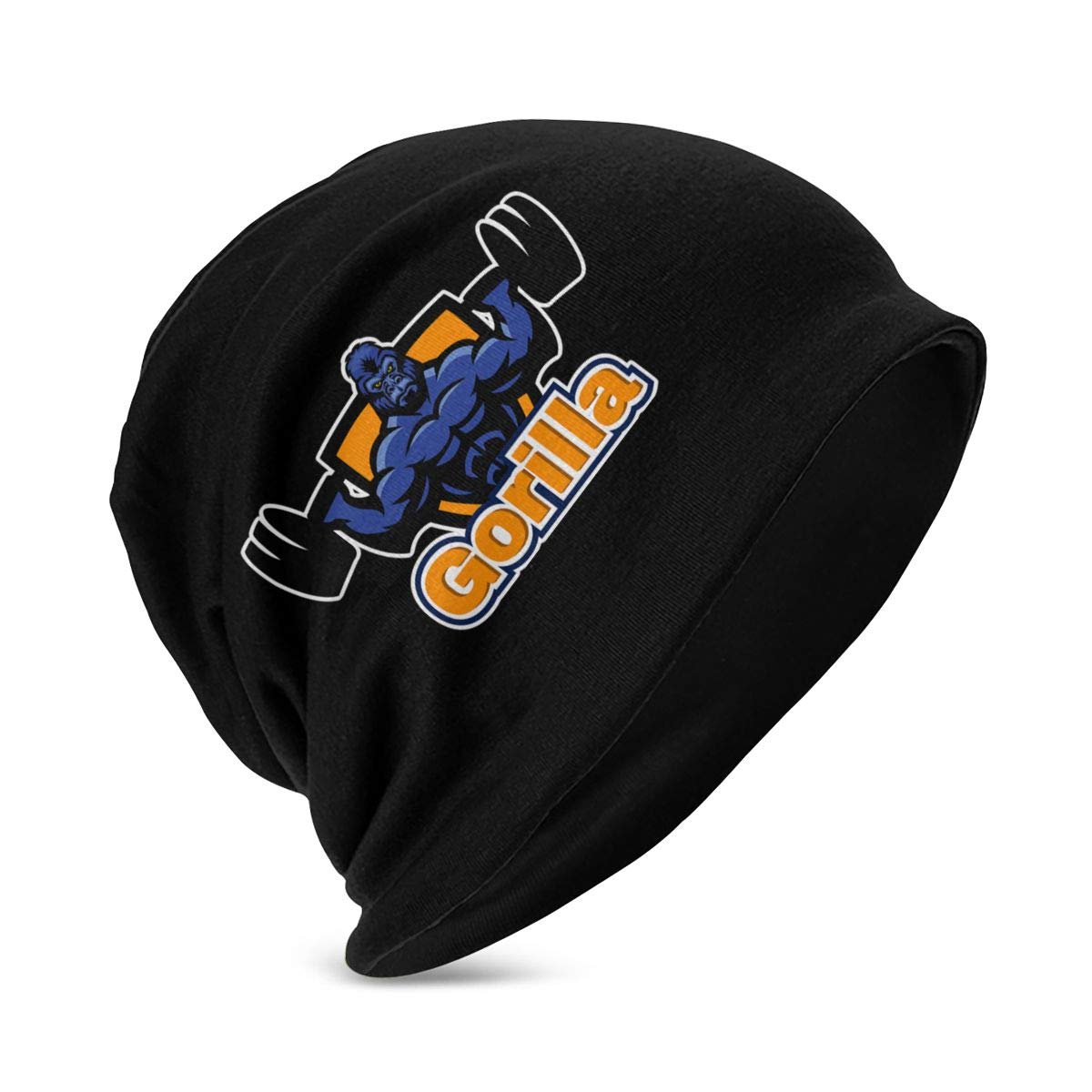 Kids Beanie Hat Gorilla Lifting Weightlifting 4 Keep Winter Warm Skull Caps for Boys Girls Black