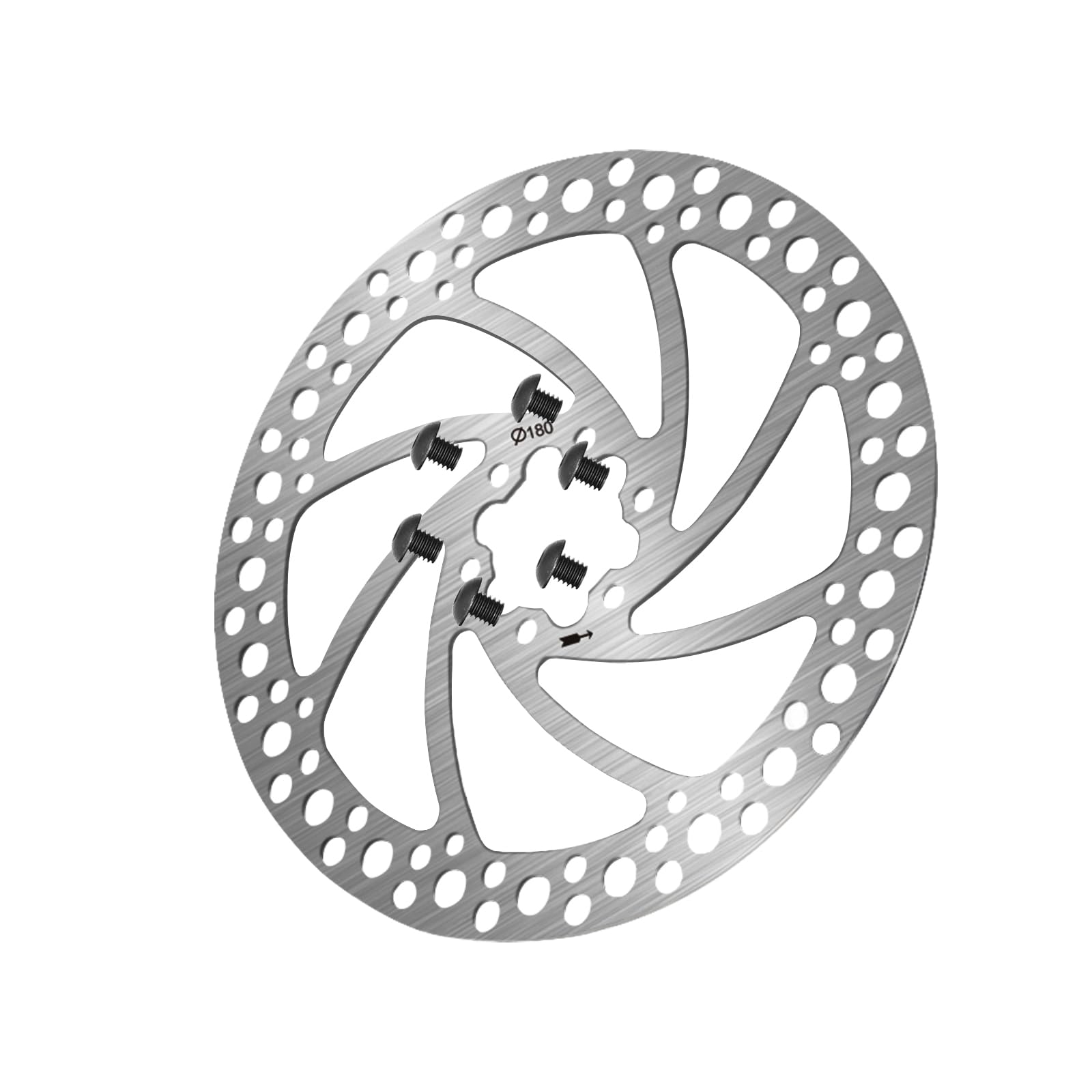 AEYINO 180mm MTB Disc Brake Rotor with 6 Bolts, Bicycle Brakes Stainless Steel Rotors M5 Screws, for Mountain Road Bikes MTB BMX — image 1
